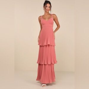 Pleated Tiered Maxi Dress